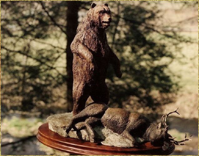 Grizzly Bear on Elk